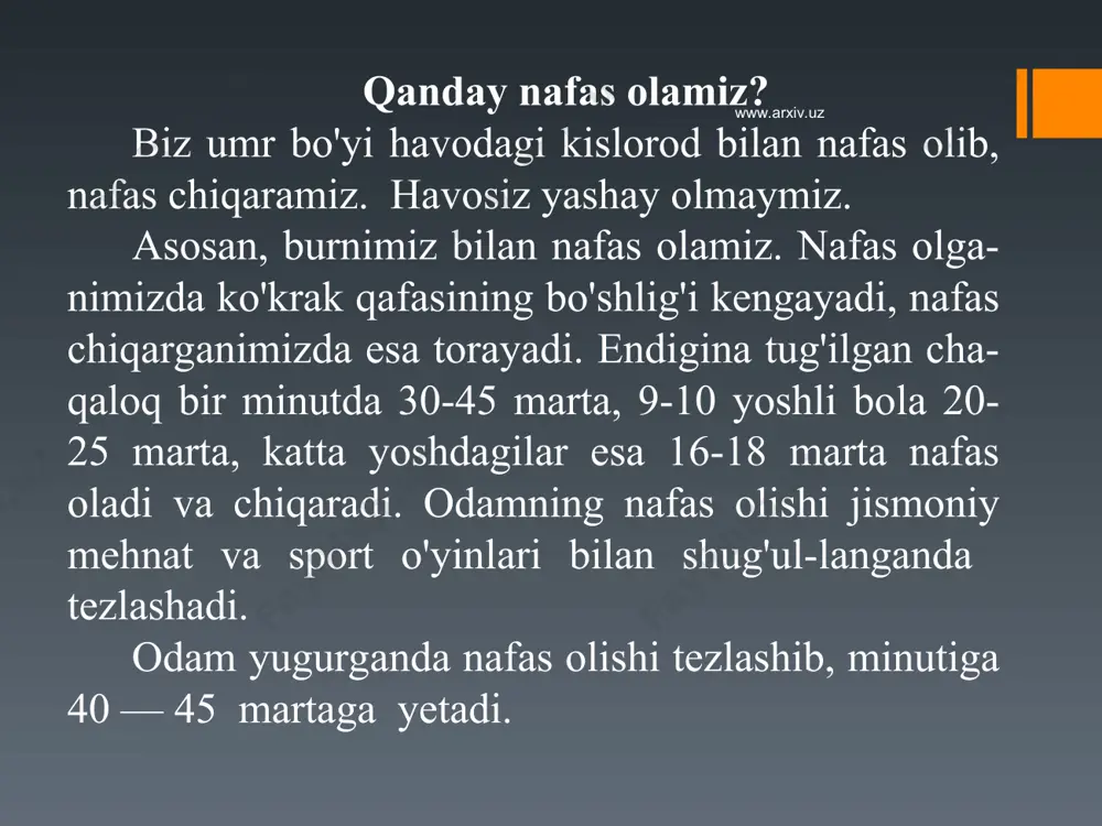 shqozon, buyrak, jigar va boshqa a'zo larni kasallantiradi, ayniqsa, nerv sistemasining faoliyatiga salbiy ta'sir qiladi. muntazam ravishda spirtli ichimlik iste'mol qiluv-chilarning jigari xastalanib boradi. www.arxiv.uz www.arxiv.uz alkogolizm — tibbiyot nuqtai na-zaridan spirtli ichimliklarni mu-dom ichaverish oqibatida ro‘y beradigan surunkali kasallik; ashaddiy ichkilik-bozlik. keng ma’noda — spirtli ichim-liklarni me’yoridan ortiq ichishning kishilar sog‘lig‘i va mehnat qobiliyatiga, ma’naviy va maishiy hayotiga, shuning-dek jamiyat farovonligiga yetkazadigan zararlari majmui. a. individual va ijtimoiy hayotning hamma shakllariga ta’sir ko‘rsatadi. ichkilik ta’sirida odamlar jamiyat va davlat oldida mas’-uliyat sezish hissini yo‘qotib qo‘yadi, bezorilik va qonunni buzishga aloqador boshqa xatti-harakatlarni qilishi mum-kin. a. ishlab chiqarishga zarar yetkaza-di, mehnat intizomining buzilishi va unumdorligining pasayishi, odamlar-ning xastalanib qolishi va hatto bevaqt halok bo‘lishiga olib keladi. mastliqda odamning muvozanatni yaxshi saqlay ol-masligi, diqqati chalg‘ib, atrofdagi vaziyatni aniq bila olmasligi baxtsiz hodisalarga sabab bo‘ladi. www.arxiv.uz www.arxiv.uz a. rivojlanishida boshlang‘ich, o‘rta va so‘nggi bosqich alomatlari kuzatiladi. boshlang‘ich bosqich — asosan alkogolga nisbatan …