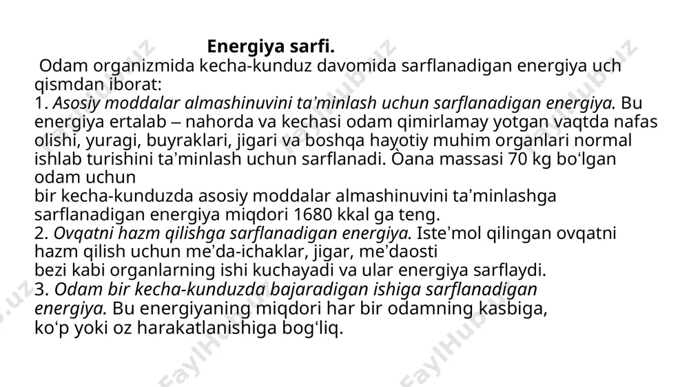 oziq-ovqat maxsulotlarini ozuqaviy va energetik qiymatini aniqlash - Page 5