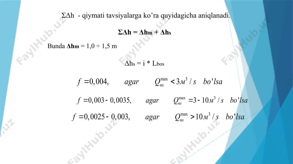 nasoslar ishchi xarakteristikasi va geometrik naporini hisoblash - Page 5