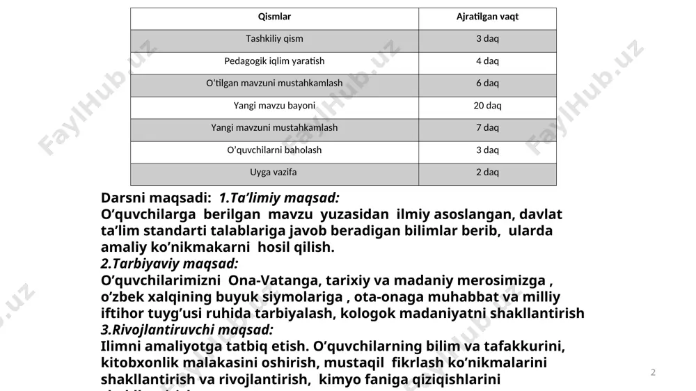 at fanga “galogen” tushunchasini 1811- yilda nemis kimyogari i.shveyger kiritgan bo‘lib, “tuz” va “hosil qiluvchi” degan ma’nolarni bildiradi. guruhlar i iii ii viii iv v vi vii ii i iii vii vi v iv 2 1 3 4 5 6 7 10 f ftor 9 18.9984 br brom 35 79.904 i yod 53 126.904 cl xlor 17 35,453 at astat 85 210 9 8 galogenlar li литий 3 6,939 davr qator k калий 19 39.102 na натрий 11 22,9898 cu медь 29 63.546 в бор 5 10 .811 ne неон 10 20,18 be вериллий 4 9,012 ca кальций 20 40,08 ag серебро 47 107.868 ra радий 88 [226] la лантан 57 138.81 al алюминий 13 26,9815 o кислород 8 15.996 n азот 7 14.0067 ge германий 32 72.59 c углерод 6 12,011 h водород 1 1.00797 se селен 34 78.96 as мышьяк 33 74.9216 he гелий 2 4,003 ar аргон …