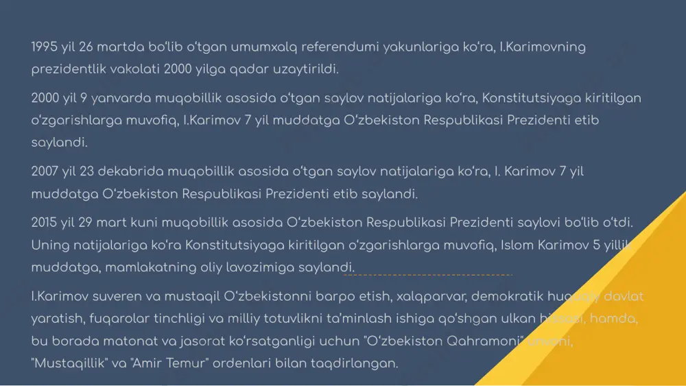 islom abdug‘aniyevich karimovning hayoti, faoliyati va xizmatlari - Page 5