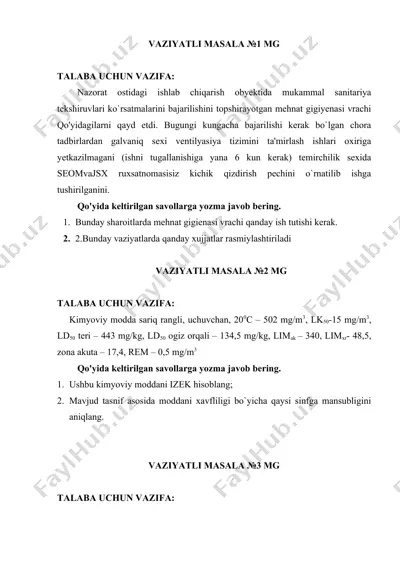mehnat gigienasi vrachi — DOCX