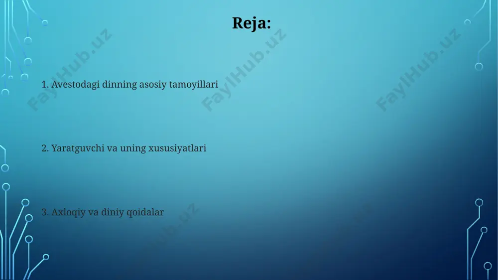 sir ko'rsatgan. mehr, avestoda 7 ta asosiy yazdanlardan biri sifatida tilga olinadi va uning ibodatxonalari qadimgi eronning turli shaharlari, shu jumladan persepolisda mavjud bo'lgan. avesto tilining o'ziga xos xususiyatlari avesto matnlarida qadimgi eron hududlaridan, masalan, xorazm va baxtiyoriyodan olingan 17 asrga yaqin qo'lyozmalar mavjud. avesto tilining o'ziga xos xususiyati – unda 7 ta asosiy yazata (diniy mavjudotlar) va ularning kosmologiyadagi o'rni haqida ma'lumotlar mujassam. avestodagi ibodatlar avestoda 3 asosiy xudo – ahura mazda, mitra va vayu kabi 6 ta amesha spentas (muqaddas mavjudotlar)ga sig'inish asosiy o'rin egallagan. avesto ibodatlari yordamida yaxshilik va adolatni ta'minlash, 1000 yildan ortiq davom etgan zardushtiylik dinining muhim qismidir va qadimgi baxtiyoriyada keng tarqalgan. farishta va jinlar farishtalar va jinlar avestoda 27 ta asosiy farishta turkumlarini ifodalaydi, ularning har biri o'ziga xos vazifalarni, masalan, osmon va yer o'rtasidagi aloqani ta'minlashni bajaradi. avesto manbalarida jinlar, dahma va divlar kabi 3 ta asosiy guruhga bo'linadi, ularning har biri …
