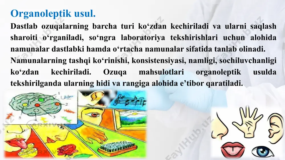 lar, jigar, taloq, buyrak, parenximatoz organlarda qon quyulishlar kuzatiladi. xulosa qilib aytganda hozirgi kunda mikotoksinlarni zamonaviy texnologiyalar yordamida tashhis qo‘yish yo‘lga qo‘yilgan. buning uchun ozuqa mahsulotlari tarkibidagi zamburug‘larning toksinlari ift (immunoferment taxlil) va yussx (yuqori samaradorli suyuqlik xromotografiyasi) yordamida aniqlanadi. bu tekshirish usullari o‘ta sezgir usullar bo‘lib, zamburug‘larning toksinlarini, ularning miqdorini tez, oson va yuqori samara bilan aniqlash imkonini beradi. image1.jpg image2.png image3.png image4.jpg image5.jfif image6.jpg image7.jfif image8.png image9.jpg image10.jpg image11.png image12.jpeg image13.jpg image14.jpeg image15.jpeg image16.jpeg image17.jpeg image18.jpeg image19.jpeg image20.jpeg image21.jpeg image22.jpg image23.jfif image24.jpeg image25.jpeg image26.jpeg image27.jpg /docprops/thumbnail.jpeg