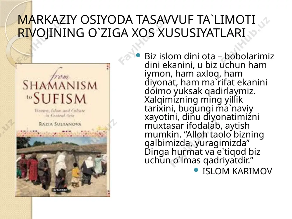 ud konstitutsiyaviy tuzumni ag'darib tashlab, yaxlit jug'rofiy hududda islom davlati qurish, xalifalikni qayta tiklashga harakat qildilar. bu borada "islom ta'limoti nima deydi?" degan o'rinli savol tug'iladi. har qanday ta'limotni uning asl manbalari orqali tushunish, o'rganish maqsadga muvofiqdir. ana shu yo'ldan borib, islom dinida fiqhiy va aqdsaviy jihatdan qanday bo'linish, ajralishlar bo'lgani, uning sabablarini ilmiy, qiyosiy jihatdan o'rganish mazkur kursning bosh maqsadi hisoblanadi. modomiki, mazhablar haqida so`z borar ekan avvalo mazhab o`zi nima ekanligini bilib olishimiz zarur bo`ladi. mazhab so`zi arabcha “yo`nalish” degan ma`noni bildirib, islom terminalogyasida biror diniy masala, muammo bo`yicha muayyan ulamo fikriga ergashish, “uning yurgan yo`nalishidan boorish” (arabcha – zahaba a`la mazhabihi) ni bildiradi “mazhab” atamasi islom dininig diyarli barcha sohalarida aqida (kalom), fiqh, hadisshunoslik, falsafa, tasavvifda barobar ishlatiladi. ili islomda mazhab tushinchasi asosan fiqhiy nazhablarga nisbatan qo`llanilganligi sababli kiyinchalik ham ko`proq to`rt fiqhiy mazhab (hanafiylik, molikiylik, shofiylik, hanbaliylik) anglanadigan bo`lib qolgan. islom asosan ikki yo`nalish sunniylik (ahli …