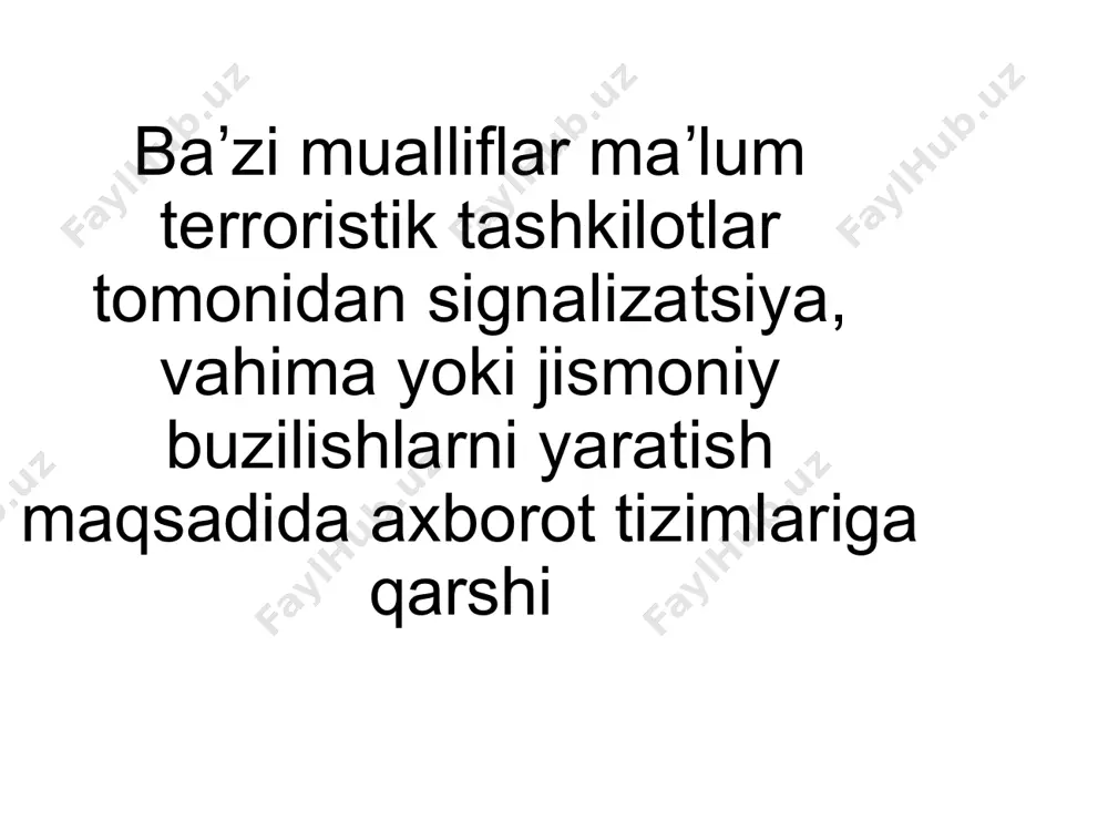 kiber makon, kiber terrorizm, kiber zoʻravonlik tushunchalari - Page 3
