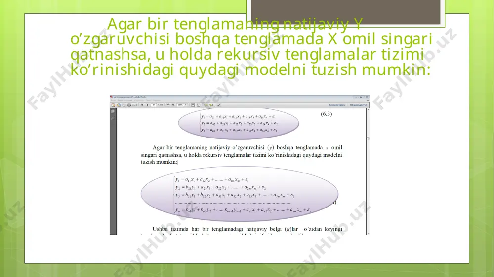 tenglamalar tizimi ko'rinishdagi ekonometrik modellar - Page 5