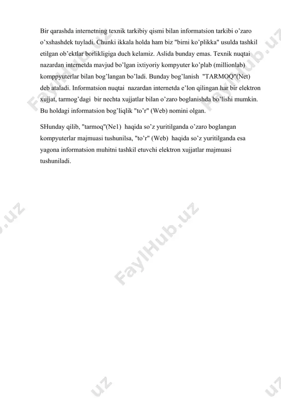 ий компьютерларнинг операцион тизимлари,курилмалари ва воситалари”. тошкент 2007 йил. 11. симонович с.в. и другие. internet – лаборатория мастера/ м, издательство «астпресс», 2000 12. острейковский в.а. информатика. учебник для вуз-ов – м.: «высшая школа», 1999