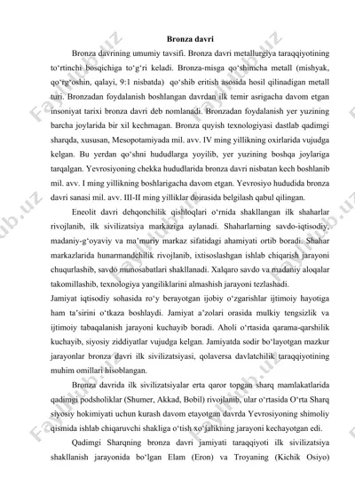bronza davri — DOCX