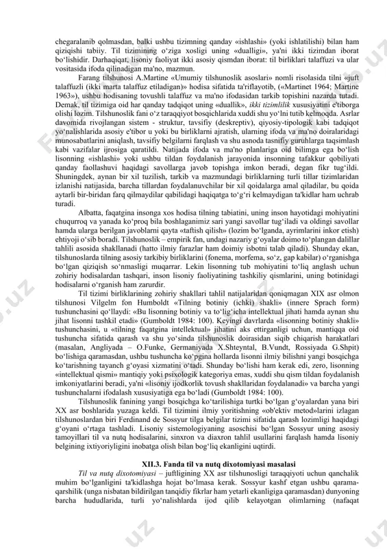 , kontekst hamda nutq egalarining til ko‘nikmalari bilan bog‘liq tarzda yuzaga chiquvchi xususiyatlarini o‘rganuvchi tilshunoslik bo‘limidir. shuningdek, pragmatikada kishilar o‘rtasidagi munosabatni ifoda etuvchi nutqiy etiketlar, nutqning ijtimoiy xoslanishi, ifodaning sub'ektiv modal aspektiga aloqador kirish, baho bildiruvchi birliklar, insonning ichki sub'ektiv ruhiyatini ifoda etuvchi diskurs hamda presuppozitsiya hodisasi ham o‘rganiladi. har qanday fan sohasining shakllanishi va rivojlanishi ushbu soha ob'ektiga nisbatan qiziqish paydo bo‘lishidan boshlanadi. qiziqishdan esa savollar tug‘iladi. tilshunoslik ham bundan mustasno emas. ushbu fanning yuzaga kelishi va taraqqiyoti bevosita til tizimi, lisoniy birliklarning qurilishi, tarkib topishi va ulardan kundalik hayotda, ijtimoiy faoliyatda foydalanishga oid savollarga javob izlashdan boshqa narsa emas. ammo tilshunoslikda ham xuddi boshqa fanlarda bo‘lganidek, savollar tanlovi ilmiy maqsadga yo‘naltirilgan bo‘lishi, ularga topiladigan javoblar haqiqatga mos kelishi muhim shartdir. aks holda, qo‘yilgan savolga javob topish imkoni butunlay bo‘lmasa yoki savol o‘ta mavhum tuzilsa, bunday mashg‘ulot quruq fikrdan, «oldi-qochdi» gaplardan iborat savol-javob o‘yiniga aylanib qolishi hyech gap emas. …