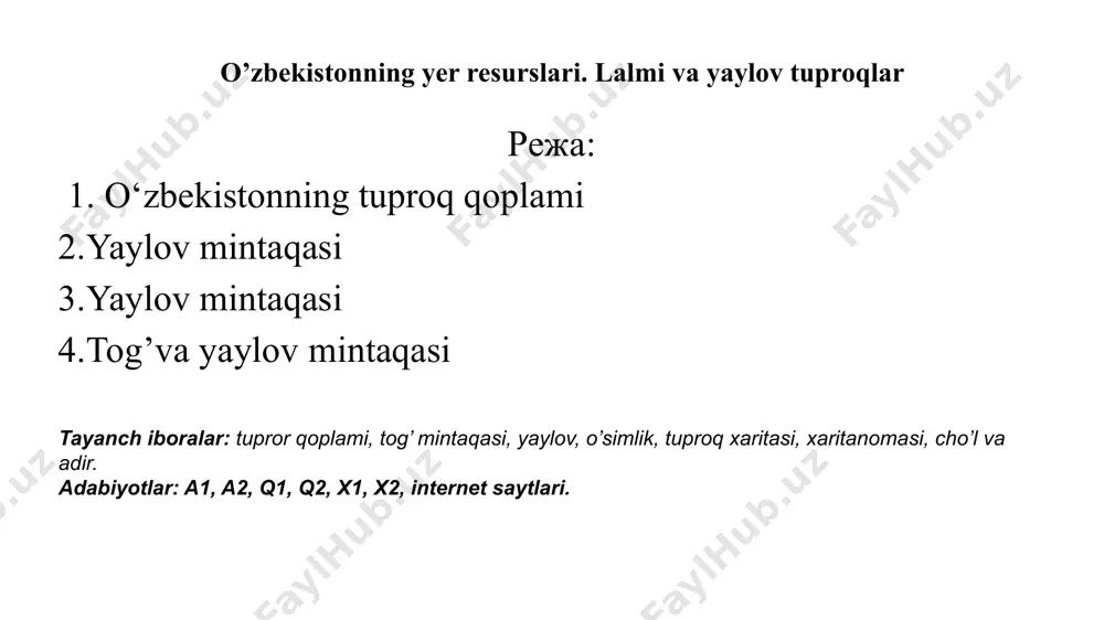 ar uzoq vaqt ishlov berilishi natijasida tabiiy xususiyatini o‘zgartirib, madaniy bo‘z tuproqlarga aylangan. o‘simliklari.cho‘l mintaqasining yozi quruq, jazirama issiq, yog‘inga nisbatan potensial bug‘lanish ko‘p bo‘lganligi tufayli, o‘simliklar shu sharoitga moslashgan. cho‘lda bahorda arpag‘on, lola, lolaqizg‘aldoq, qorabosh, boychechak, binafsha, chuchmoma, tariqbosh, chig‘ir, isfarak, iloq, kovrak kabilar o‘sadi. bu o‘tlar yozda sarg‘ayib, qurib qoladi, qurg‘oqchilikka chidamli o‘simliklar esa o‘saveradi. ularning eng muhimlari qumli yerlarda o‘suvchi saksovul, selin, juzg‘un, qora qandim, cherkez, quyonsuyak va iloq. o‘zbekistonning sho‘rxok joylarida yulg‘un, sho‘ra, sho‘r ajriq, shuvoq, sarisazan, baliqko‘z o‘ssa, toshloqli yerlarida siyrak holda burgan, qora bayalich, isiriq o‘sadi. o‘zbekiston cho‘l mintaqasining daryo vodiylarida (amudaryo, sirdaryo, zarafshon, chirchiq va b.) to‘qayzorlar joylashib, qizilmiya, yantoq, qamish, qo‘g‘a, kendir, turang‘il, tol, jiyda, yulg‘un, chakanda (oblepixa) kabi o‘simliklar o‘sadi. cho‘l hayvonlari. cho‘l hayvonlari mahalliy sharoitga moslashgan bo‘lib, aksariyatining rangi qum rangidadir. cho‘llardagi ba’zi hayvonlar (yumronqoziq, qo‘shoyoq, ko‘rsichqon) jazirama issiq va quruq yozga moslashgan. yozda kunduzi qumlar +75 + 80°c qizib …