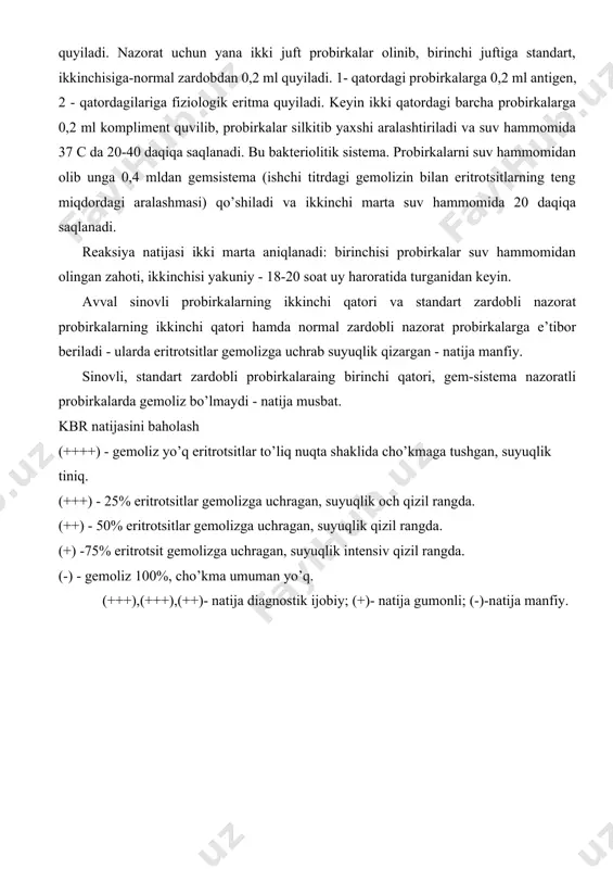 riya virusologiyasidan o’quv qo’llanma. samarqand 2016 y. 4. самуйленко а.я., “инфекционная патология животных” том 1 москва 2009. 5. петров р.в. иммунология. учебник. москва 1983 й internet saytlari: 1. www.ziyo.net.uz. 2. www.vetjurnal.uz 3. www.sea@mail.net21 4. www.veterinariy.actavis 5. www.fvat@.academy.uzsci.net