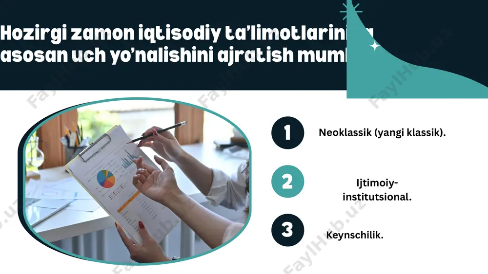 tutsional yo’nalishlar mavjud bo’lib, samuelson shulardan birinchisining vakili sifatida ijod etgan. klassik (mumtoz) maktab iqtisodchilari allaqachonlar (xviii asrda) davlat xususiy tadbirkorlar kirisha olmaydigan yoki kirishni xoxlamaydigan ayrim tavarlarni ishlab chiqarish va xizmatlar ko’rsatishni (masalan, milliy mudofaa sohasiga taalluqli) uning o’zi zimmasiga olish kerak degan fikrga rozi bo’lganlar. lekin shu bilan birga ular bunday ishtirok juda kam darajada bo’lishi kerak deb, hisoblar edilar. hozirgi davr iqtisodchilari «neoklassik sintez»ga erishish uchun samarali kredit-pul va fiskal siyosatni smit va marshallning klassik mikroiqtisodiyotini hozirgi daromadning darajasini aniqlash bo’yicha mavjud makroiqtisodiyot bilan birlashtirish, ikkala yondoshuvdagi barcha sog’lom fikirlarni jamlashtirishga harakat qilmoqdalar. kitobning dastlabki boblarida a.smit dan hozirgi davrgacha bo’lgan iqtisodiy ta’limotlar mohiyati tarixiy-iqtisodiy jihatdan qarab chiqiladi. ayniqsa a.smit, t.maltos, d.rekardo asarlari har tomonlama tahlil etilgan. uning fikricha 1820-1870 yillar - 50 yil davomida iqtisodchilar va siyosatchilar gipnoz holatida bo’lgan, bunga asosiy sabab «sanoat inqilobi» bo’lib, bir qancha g’oyalar, ayniqsa t.maltus, d.rikardolarning aholi o’sishi bilan daromadlar …
