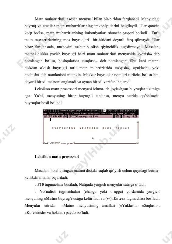 iri ibm pc turidagi kompyuterlar uchun mo‘ljallangan bo‘lib, windows operasion sistemasida ishlashga mo‘ljallangan. uning yordamida bir necha turdagi monitorlarda tasvir yasash va tahrir qilish mumkin bo‘ladi. paint ning muhim xususiyatlaridan yana biri shundaki, u «sichqoncha» manipulyatori bilan ham, klaviatura bilan ham boshqarilishi mumkin. uning yordamida ekranda bir vaqtda 256 xil rangni hosil qilish mumkin bo‘ladi. paint xotiraga yuklatilgach, ekran quyidagi ko‘rinishni oladi. yangi rasm chizish uchun ekranning chap tomonida ko‘rsatilgan amallardan foydalanadi. hosil qilingan rasmni tashqi xotiraga yozib qo‘yish, uni tahrir qilish (masalan, biror burchakka burish), rasmga turli harflar yordamida matn yozish kabi amallarni bajarish uchun ekran yuqori qismidagi amallardan (menyudan) foydalaniladi. hosil qilingan rasmni(faylni) xotirada saqlash: alt ( (fayl) ( ( (soxranit) ( ( (fayl nomi) ( oldindan hosil qilingan rasmni(faylni) yuklash: alt ( (fayl) ( ( (otkrit) ( ( (fayl nomi) ( hosil qilingan rasmni(faylni) chop etish: alt ( (fayl) ( ( (pechat) ( ( (printer turi) ( …
