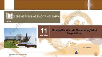 o‘zbekistonning eng yangi tarixi — PPT