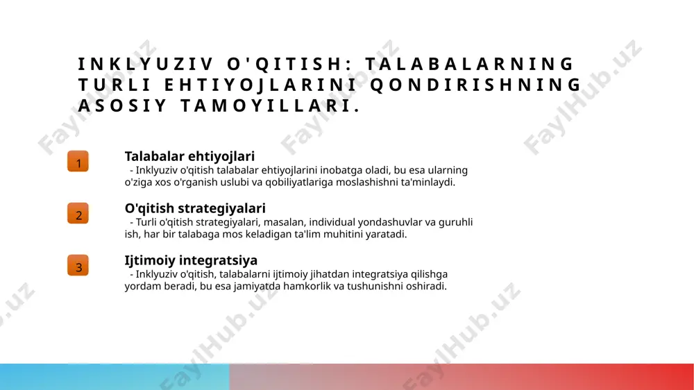lim jarayonini yanada samarali qiladi. 2 o'qitish jarayonida hamkorlik ta'lim jarayonini boyitadi, talabalarga o'zaro fikr almashish va birgalikda muammolarni hal qilish imkoniyatini beradi. 3 ijtimoiy ko'nikmalar birgalikda o'qitish, talabalar o'rtasidagi ijtimoiy ko'nikmalarni rivojlantirishga yordam beradi, bu esa kelajakdagi ish faoliyatlariga tayyorgarlik ko'radi. 4 tajriba almashinuvi birgalikda o'qitish jarayonida tajriba almashish, o'qituvchilar va talabalar o'rtasida samarali fikr almashinishni ta'minlaydi, bu esa o'qitish sifatini oshiradi. o'qituvchilar va talabalar o'rtasida samarali hamkorlik. 1 o'qituvchilarning roli o'qituvchilar talabalar bilan samarali hamkorlikda ishlash orqali o'z bilimlarini va tajribalarini baham ko'radilar, bu esa ta'lim jarayonini boyitadi. 2 talabalar ishtiroki talabalar o'z fikrlarini ifoda etish va dars jarayonida faol ishtirok etish orqali o'qituvchilar bilan hamkorlikni kuchaytiradilar, bu esa o'qish sifatini yaxshilaydi. 3 hamkorlikni rivojlantirish o'qituvchilar va talabalar o'rtasidagi hamkorlik innovatsion ta'lim metodlarini joriy etishga yordam beradi, bu esa o'quvchilarning ijodkorligini oshiradi. birgalikda o'qitishning asosiy strategiyalari va usullari. 01 hamkorlik o'qitish birgalikda o'qitish, o'qituvchilar va talabalar o'rtasida hamkorlikni …