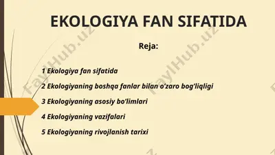 ekologiya fan sifatida — PPT