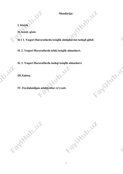 yuqori haroratlarda ichki issiqlik almashuvi — DOCX