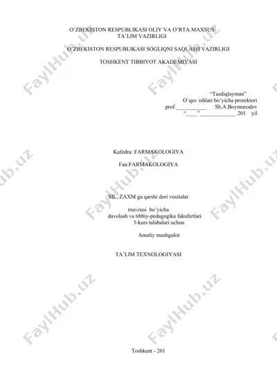 sil, zaxm ga qarshi dori vositalar — DOCX