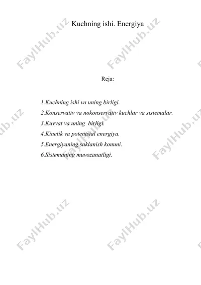 kuchning ishi. enеrgiya — DOC