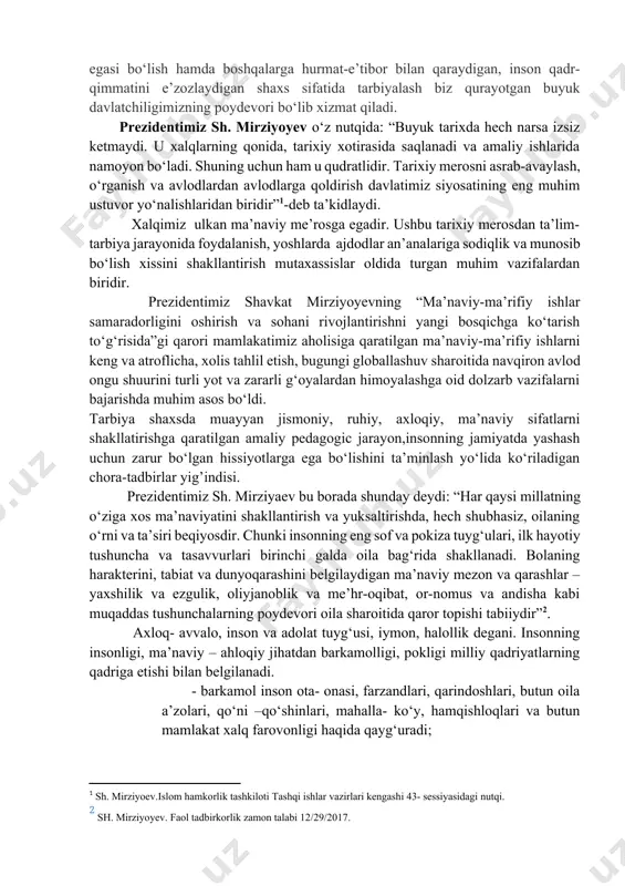 da faoliyatning turlari va mohiyati o’zgarib turishi kerak. demak, shaxs faolligi asosida ijtimoiy faollik, tashabbuskorlik, ijodkorlik xislatlarini shakllantirish-uning shaxslik imkoniyatlarini namoyon etishi orqali faoliyatini rivojlantirish muhim sanaladi. muayyan bir yosh davriga xos bo’lgan anatomik, fiziologik (jismoniy) va psixologik xususiyatlar yosh xususiyatlari deb ataladi. rivojlanish - shaxsning fiziologik va intellektual o‘sishida namoyon bo‘ladigan miqdor va sifat o‘zgarishlar mohiyatini ifoda etuvchi murakkab jarayondir. rivojlanish mohiyatan oddiydan murakkabga, quyidan yuqoriga, eski sifatlardan yangi holatlarga o‘tish, yangilanish, yangining paydo bo‘lishi, eskining yo‘qolib borishi, miqdor o‘zgarishining sifat o‘zgarishiga o‘tishini ifodalaydi. rivojlanishning manbayi qarama-qarshiliklarning o‘rtasidagi kurashdan iboratdir. bola shaxsining rivojlanishi inson ijtimoiy mavjudotdir degan falsafiy ta’limotga asoslanadi. shaxs bir butun mavjudot sifatida baholanar ekan, uning rivojlanishiga biologik va ijtimoiy qonuniyatlar birgalikda ta`sir etadi, ularni bir-biridan ajratib bo‘lmaydi. shaxsning faoliyati, hayot tarziga yoshi, bilimi, turmush tajribasi bilan birga boshqa fojiali holatlar, kasalliklar ham ta`sir etadi. demak, shaxsni rivojlantirish vazifasini to‘g`ri hal etish uchun uning xulqiga ta`sir etuvchi …