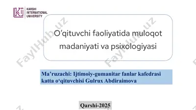 o'qituvchining professional rivojlanishi — PPTX