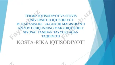 kosta-rika iqtisodiyoti — PPTX