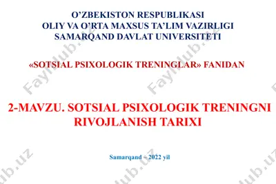 sotsial psixologik treninglar — PPTX