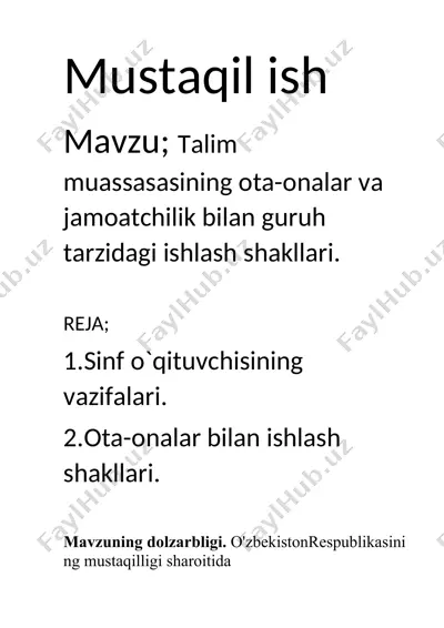 mustaqil ish — DOCX