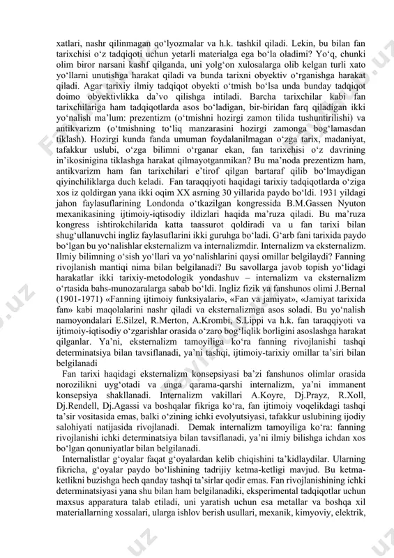 shakllaridan ham o‘rin oladi, degan xulosa kelib chiqadi. hozirgi texnokratik asr qonuni shunday yangraydi: «hamma narsa ilmiy, ilmiy asoslangan va ilmiy tekshirilgan bo‘lishi lozim». fanning bunday yuksak maqomidan u inson hayotining barcha jabhalariga rasman faol kirib borishi kerak, degan xulosa kelib chiqadimi yoki, aksincha, bu fanga insoniyat hayotidagi barcha salbiy jarayonlar uchun mas’uliyat yuklaydimi? bu savol ochiq qolmoqda. shu narsa aniqki, fan, ijtimoiy-madaniy hodisa sifatida, doim jamiyatda shakllangan madaniy an’nalarga, qabul qilingan qadriyatlar va meyorlarga tayanadi. ijtimoiy-madaniy hodisa sifatida tushuniladigan fan jamiyat mulkiga aylangan va ijtimoiy xotirada saqlanayotgan bilimlarni o‘zlashtirmasdan rivojlana olmaydi. fanning madaniy mohiyati uning axloqiy tamoyillar va qadriyatlar bilan boyib borishiga sabab bo‘ladi. fan etosining yangi imkoniyatlari intellektual va ijtimoiy mas’uliyat muammosi, qarorlar qabul qilishning shaxsiy jihatlari, ilmiy hamjamiyat va jamoadagi ma’naviy muhit muammolarida namoyon bo‘ladi. ijtimoiy-madaniy hodisa sifatidagi fanni tushuntirishning mushkulligi shu bilan izohlanadiki, fan o‘z erkinligidan voz kechmaydi va ijtimoiy munosabatlar kontekstiga butunlay singib ketmaydi. fan, …