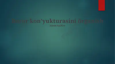 bozor kon'yukturasini õrganish — PPTX