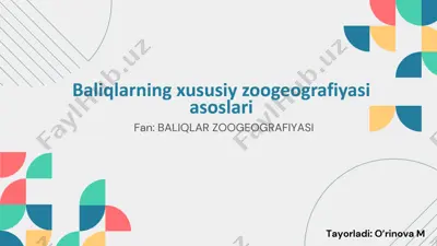 baliqlarning zoogeografiyasi — PPTX