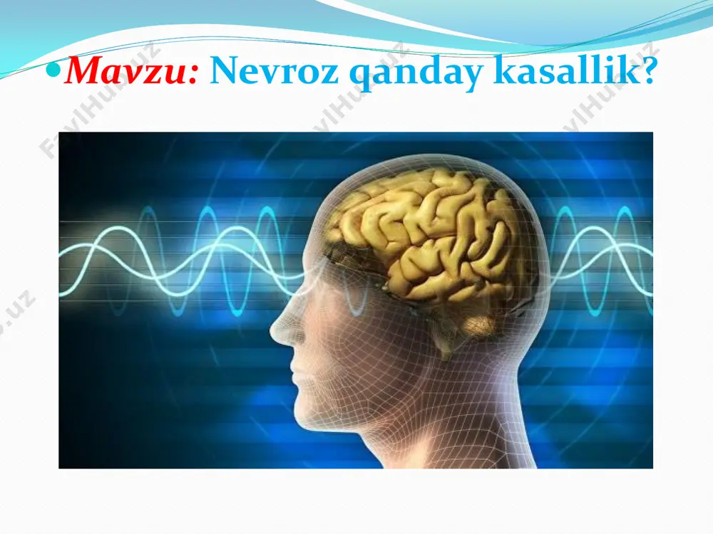 ar) turi farqlanadi. ayrim "aʼzolar nevrozi" (yurak, meʼda, oʻpka) hozirgi vaqtda nevrozning alohida turi emas, balki uning somato-vegetativ belgilari deb hisoblanadi.  nevrotik va sog‘lom harakatlarni ajratib turuvchi kichik farq — reaksiya tezligi. nevrozda ular shunchalar shiddatli bo‘ladiki, shaxsiy hayot va kundalik ish faoliyatiga aralasha oladi.  avvallari nevroz belgilarisiz, umuman boshqa inson bo‘lib yashab, endilikda birdan paydo bo‘luvchi salbiy fikrlar yashashingizga xalaqit qilayotgan bo‘lsa, terapevtga ko‘rinishingiz kerak. mutaxassis aynan qaysi jarohatlovchi voqea nevrotik buzilishlar rivojlanishiga olib kelganini aniqlaydi hamda vahima bilan kurashishga yordam beradi. nevroz sodir bo‘lishi juda kuchli bo‘lmasa, muammoni xonaki usullar bilan hal qilishga harakat qilib ko‘rish mumkin.  anor nevroz yurak oʻynogʻi va jigarni yogʻ bosishidan himoyalaydi. ish yoki uydagi muammolar tufayli anchadan beri halovatsizlik, yurak siqilishi, asabiylik, qoʻl titrashi, kayfiyatning oʻzgarib turishidan madorsizlanib borayotgan boʻlsangiz, bir dona anor poʻstini yarim litr suvda 10 daqiqa qaynatib, asal qoʻshib iching. bu qaynatma nevroz, yurak oʻynogʻi, surunkali charchoq, …