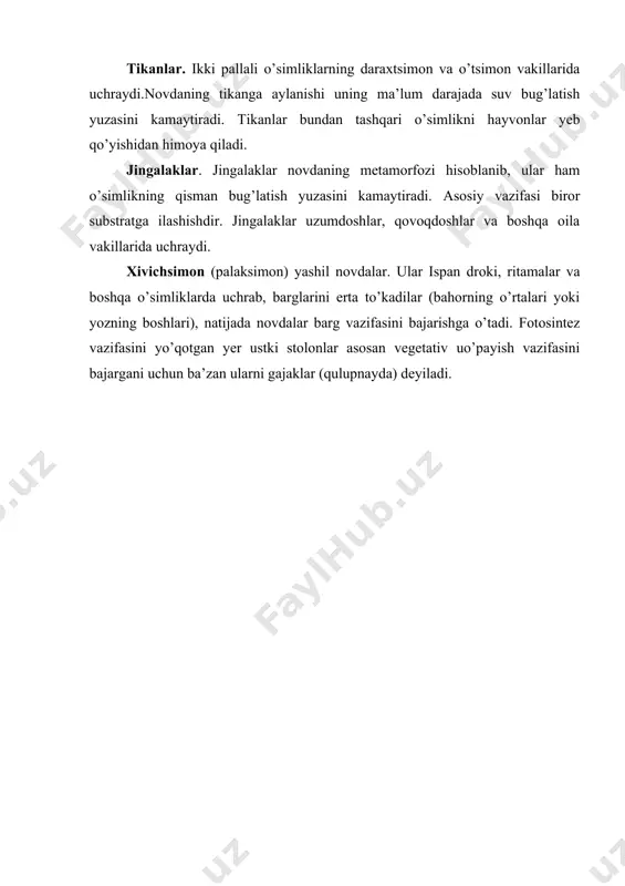 novdaning morfologik tuzilishi va tiplari. kurtaklar. novda metamorfozi - Page 5