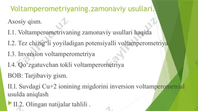 voltamperometriyaning zamonaviy usullari — PPTX