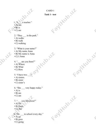 english grammar test — DOCX