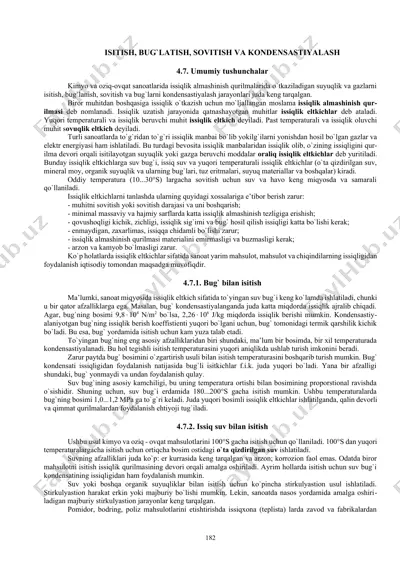 isitish, bug`latish, sovitish va kondensastiyalash — DOCX