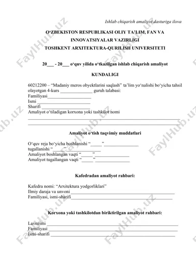 amaliyot kundaligi — DOCX