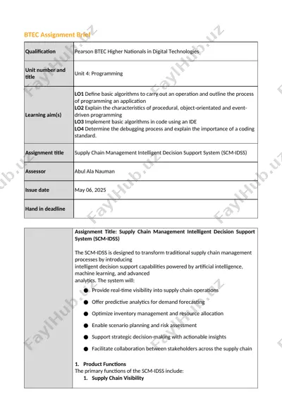 supply chain management intelligent decision support system (scm-idss) — DOCX