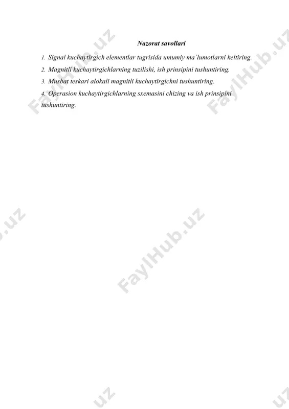 kuchaytirgichlarni sinflanishi, tavsiflari - Page 5