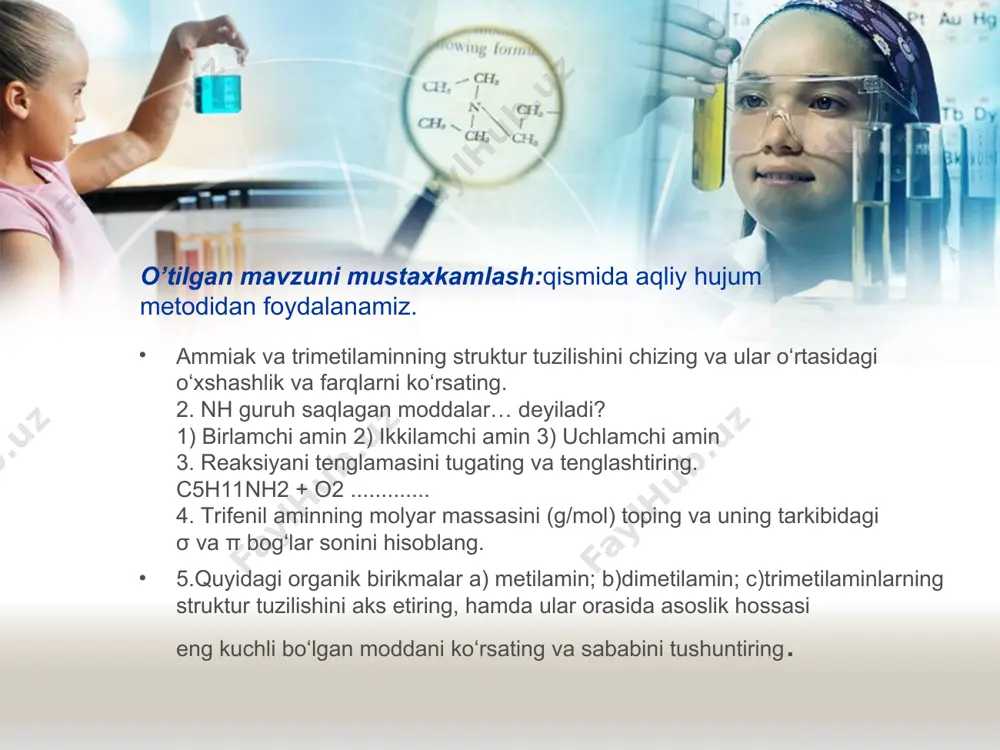lipoprotein oqsili yog`simon moddalarni jigardan boshqa organlarga tashiydi. 3. ozuqa va zahira funksiyasi–ko`pchilik o`simliklarning urug`larida zapas oqsillar to`plangan bo`lib, shu bilan birga ozuqa va zahira oqsillarga tuxum al’bumini, ma’lum mikroelementlar zahira holatida bo`ladi. masalan, go`sht tarkibida maxsus oqsil temir elementining zahirasini tutib turadi. to`qimada, o`sayotgan homilada, o`simlik donida, tuxumda va sutda bo`lib, zarur bo`lgan sharoitda sarflanadi. . 4. energetik funksiyasi–1 g oqsil to`la parchalanganda 17,15 kj (4,1 kkal) energiya ajralib chiqadi. biroq organizm asosiy energiya suvstratlari bo`lgan uglevodlar va yog`lar etishmobchiligini sezgan hollardagina oqsillarni energiya manvai sifatida ishlatiladi. 5. struktura funksiyasi. odam tanasining ko`pgina qismini 20 % oqsillar tashkil qiladi. barcha organlar va to`qimalar, miqdori va xossasi bilan farqlanadigan oqsillarga ega. agar muskul va jigarda 22 % oqsil bo`lsa, miyada 11 %, yog` to`qimasida esa 6 % bo`ladi. terining shox qatlami, soch va tirnoqlar keratinlar deb atalgan ma’lum oqsillardan tuzilgan, miozin va oktin muskullarda uchraydi. al’bumin, globulin, gemoglobin va boshqalar …