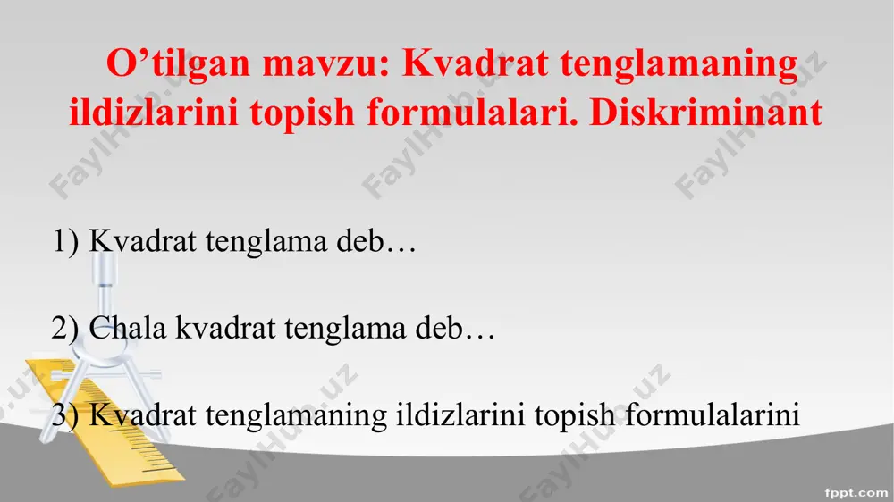 viyet teoremasi. kvadrat uchhadni chiziqli ko’paytuvchilarga ajratish - Page 5