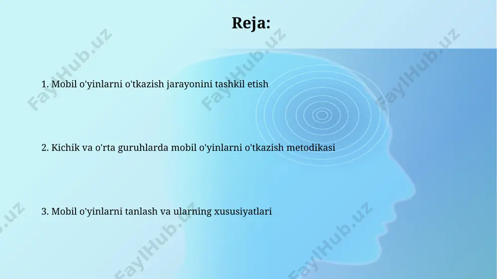 ifodalashga imkoniyat berib, 3-5 ta savol berish orqali ularning fikrlarini o'rganish mumkin. o'yinning har bir bosqichida 5-7 daqiqadan ortiq bo'lmagan vaqt oralig'ini belgilash, bolalarning diqqatini saqlash va charchoqni oldini olishga yordam beradi. o'yin davomida kuzatish va baholash o'yin tugagach, har bir bolaga 5 ballli shkala bo'yicha baholar qo'yish orqali ularning faolligi, tezligi, chaqqonligi va muvofiqlashuv qobiliyatlarini aniqlash mumkin. kuzatuv natijalarini jadvalga yozib, har bir ko'rsatkich bo'yicha o'rtacha qiymatni hisoblash orqali o'yinning samaradorligini va bolalar rivojlanishiga ta'sirini tahlil qilish mumkin. o'yin natijalarini tahlil qilish o'yin davomida bolalarning o'zaro munosabatlarini, hamkorlik va raqobat darajasini kuzatish, 3-4 nafar bola guruhlarida kuzatiladigan muayyan xatti-harakatlar namunalarini aniqlash foydali bo'ladi. o'yin natijalarini tahlil qilishda o'yinning maqsadlariga erishilganligi va bolalar tomonidan olingan bilim, ko'nikma va malakalarni baholash, 5-7 yosh guruhlarida o'yinlarda kuzatiladigan xatolarni aniqlash zarur. xulosa tadqiqot natijalariga ko'ra, mobil o'yinlar bolalarning harakat faolligini 2 barobar oshirdi va ularning ijodiy qobiliyatlarini rivojlantirishga ijobiy ta'sir ko'rsatdi. o'yinlarning 70% …