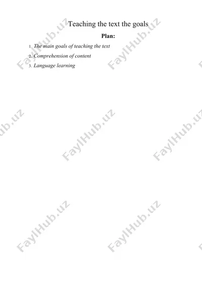 teaching the text the goals — DOCX
