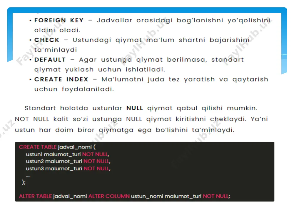 sql cheklovlar fk, pk - Page 4