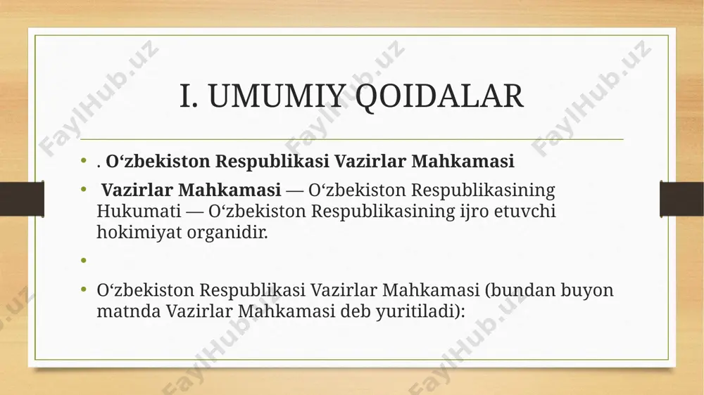 o‘zbekiston respublikasi vazirlar mahkamasi to‘g‘risida - Page 5