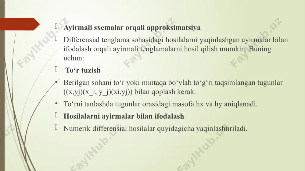 elliptik differensial tenglamalarni ayirmali tenglamalar bilan approksimatsiyalash - Page 4