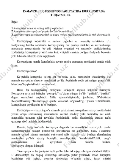 korrupsiya haqida ma'lumot — PDF