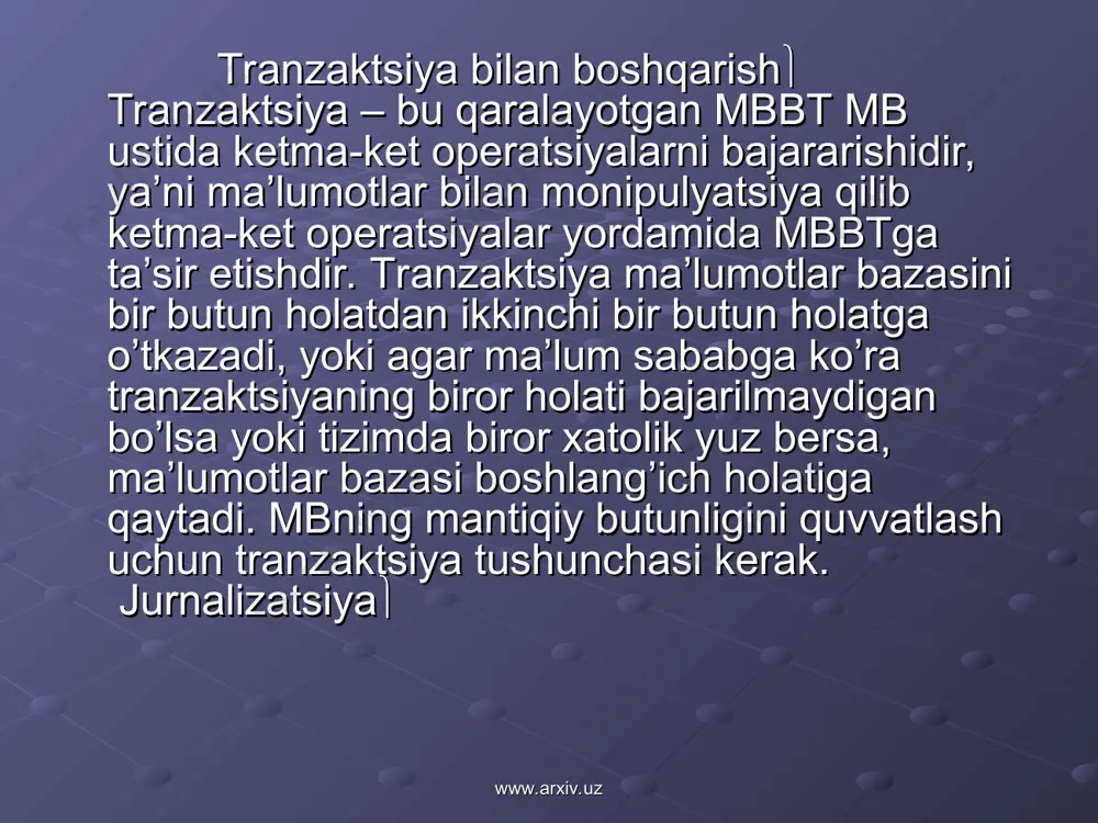 sql tili yordamida mb yaratish - Page 5