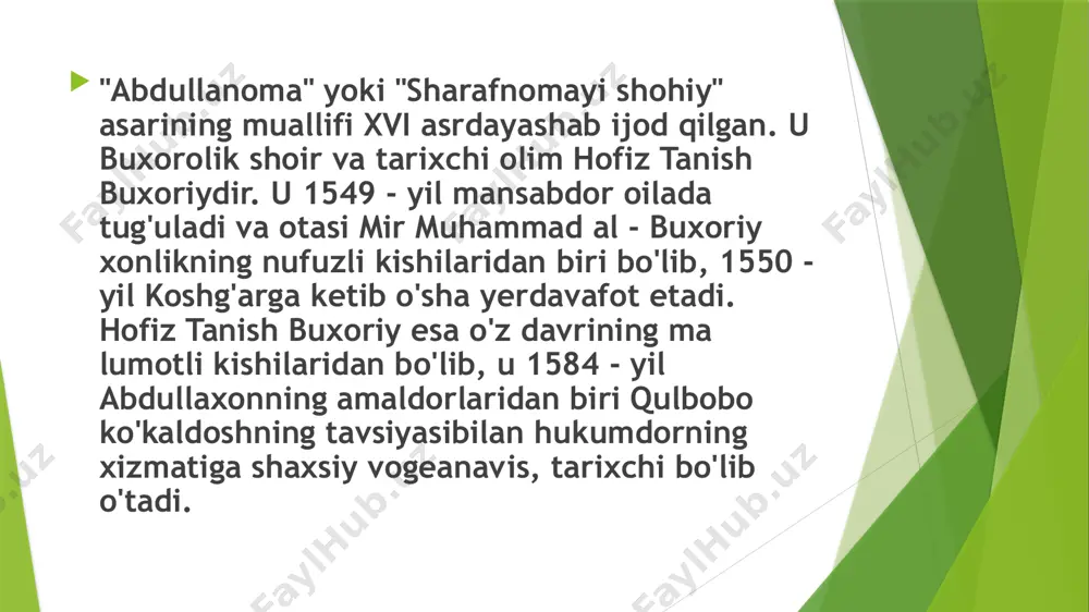 xofiz tanish buxoriy “sharafnomayi shohiy” asari - Page 4
